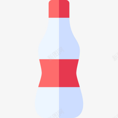 软饮料塑料制品5扁平图标