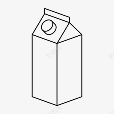 牛奶盒子纸箱图标
