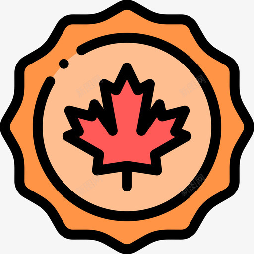 枫叶加拿大25线形颜色svg_新图网 https://ixintu.com 枫叶 加拿大 线形 颜色