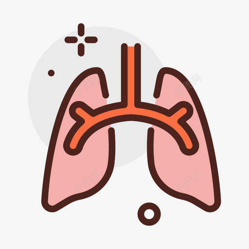 肺器官21线状颜色svg_新图网 https://ixintu.com 器官 线状 颜色