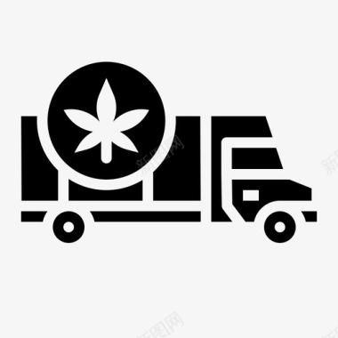 货运卡车大麻14固体图标