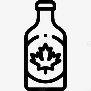 啤酒瓶加拿大24线性图标