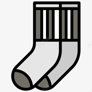 袜子足球85码线性颜色图标
