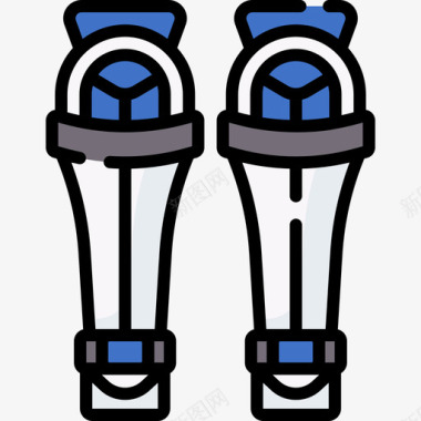 小腿垫曲棍球62线性颜色图标