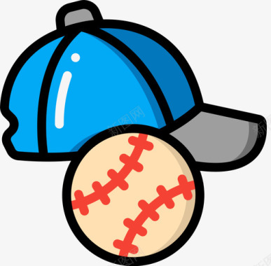 棒球帽54号线颜色图标