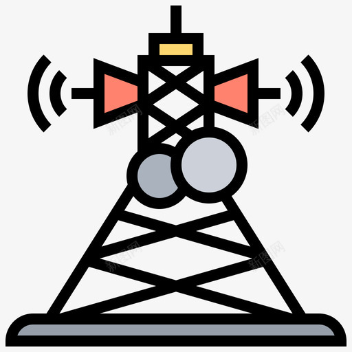 天线卫星11线性彩色svg_新图网 https://ixintu.com 天线 卫星 线性 彩色