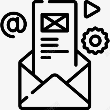 电子邮件营销营销和seo14线性图标