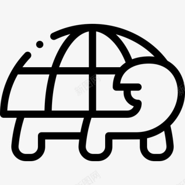 海龟动物和自然公园直线图标