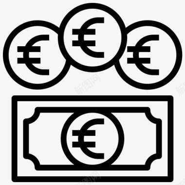 欧元商业和金融硬币图标