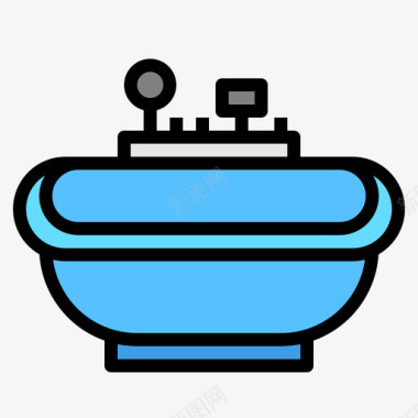 浴缸清洁138线性颜色图标