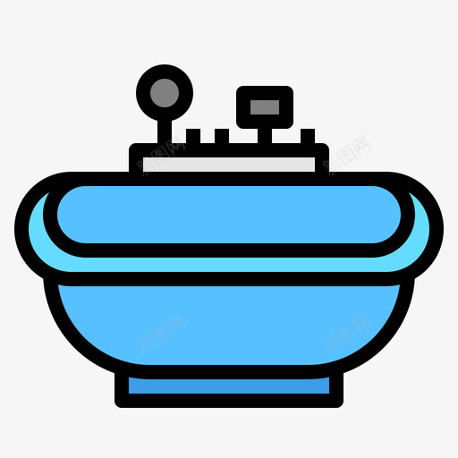 浴缸清洁138线性颜色svg_新图网 https://ixintu.com 浴缸 清洁 线性 颜色
