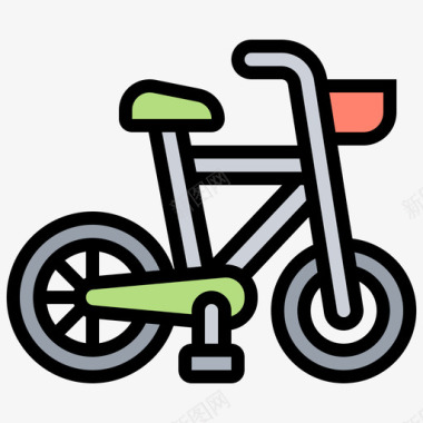自行车晨练49线型颜色图标