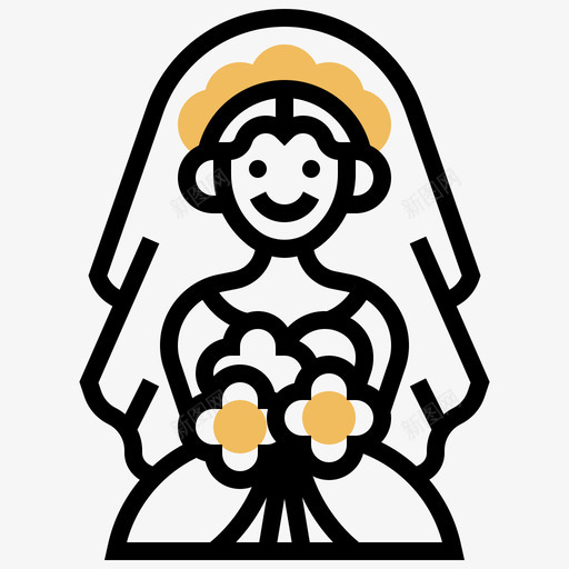 新娘家庭66黄影svg_新图网 https://ixintu.com 新娘 家庭 黄影