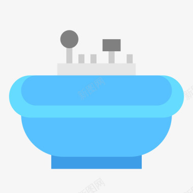 浴缸清洁140扁平图标