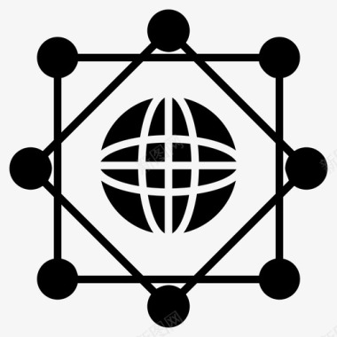 全球网络分支网络全球连通性图标