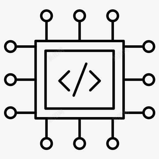 处理器电路代码svg_新图网 https://ixintu.com 处理器 电路 代码 ic 芯片 编程 常规 集合