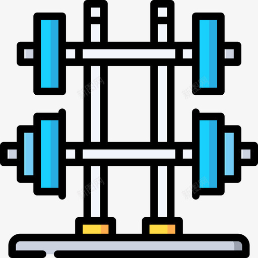 哑铃健身房90线性颜色svg_新图网 https://ixintu.com 哑铃 健身房 线性 颜色