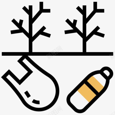垃圾塑料污染13黄影图标