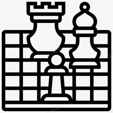 象棋皇室元素直线图标