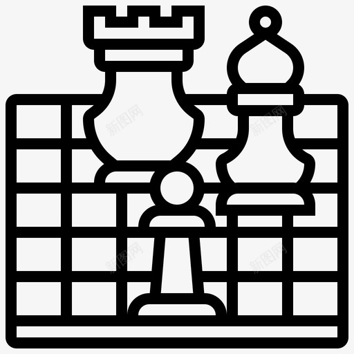 象棋皇室元素直线svg_新图网 https://ixintu.com 象棋 皇室 元素 直线