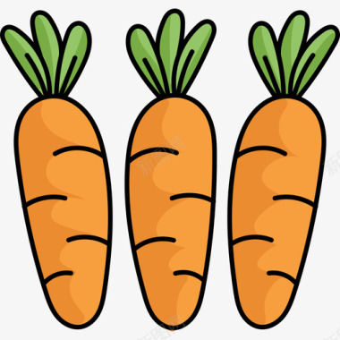 胡萝卜复活节30彩色图标