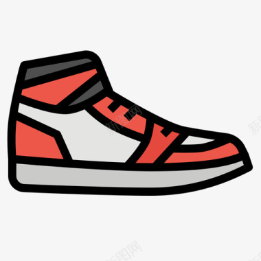 运动鞋服装24线性颜色图标
