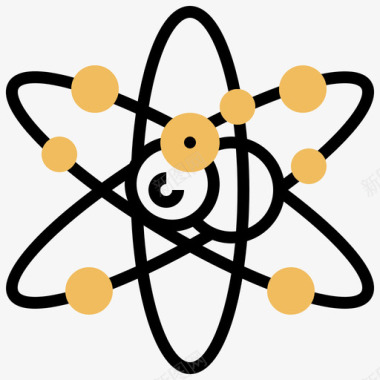 原子生物化学24黄色阴影图标