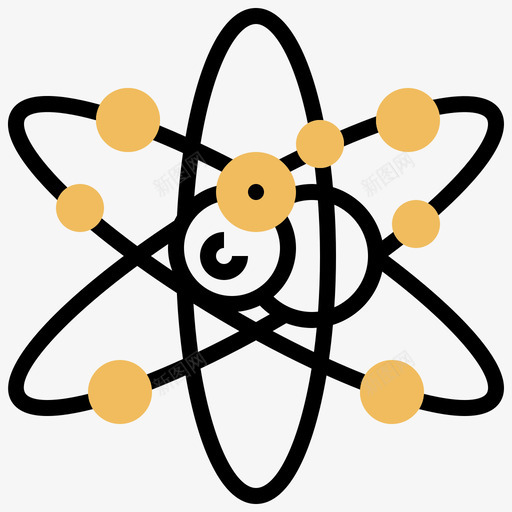 原子生物化学24黄色阴影svg_新图网 https://ixintu.com 原子 生物化学 黄色 阴影