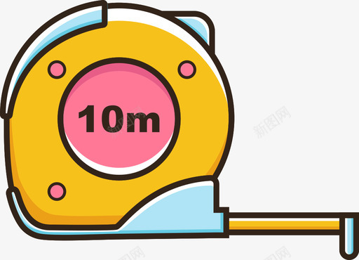 卷尺svg_新图网 https://ixintu.com 卷尺 尺子 填充 扁平 手绘 精美 简约 多色 可爱 圆润