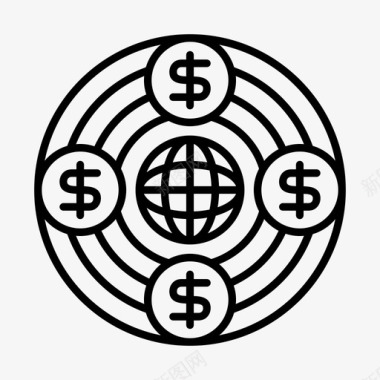 美元地球支付图标
