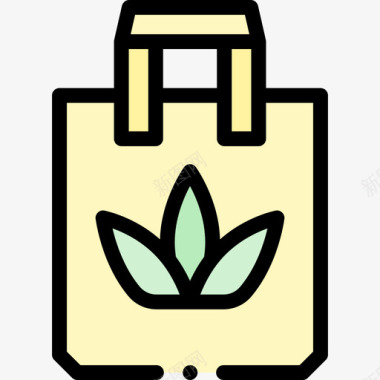 购物袋日常用品4线性颜色图标