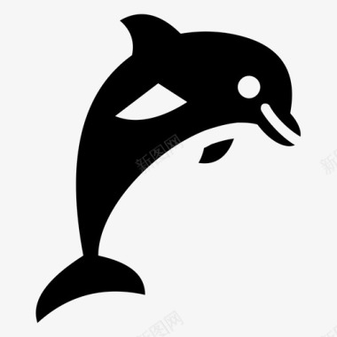 海豚水生动物水生裂缝图标