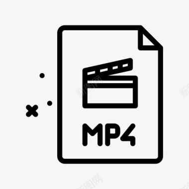 Mp4照片视频线性图标