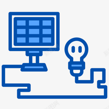 太阳能电池智能家居生活蓝色图标