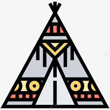 Teepee印第安人6线状颜色图标