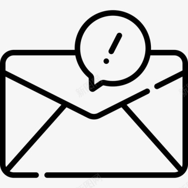 电子邮件警报和警告3线性图标