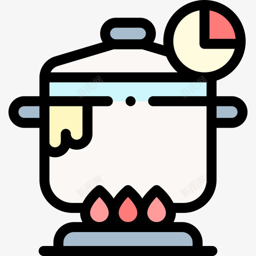 锅烹饪120线性颜色svg_新图网 https://ixintu.com 烹饪 线性 颜色