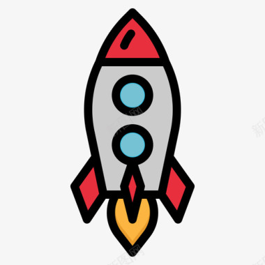 火箭38号奖线性颜色图标