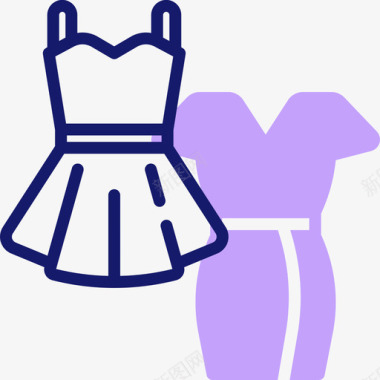 连衣裙时尚34线性颜色图标