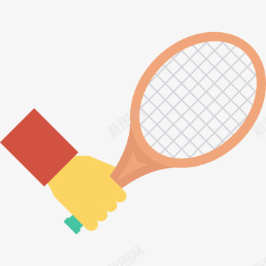 网球拍健康与健身扁平图标