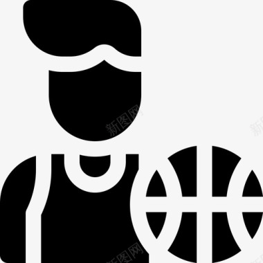 篮球运动员体育头像27填充图标