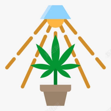 大麻大麻11扁平图标