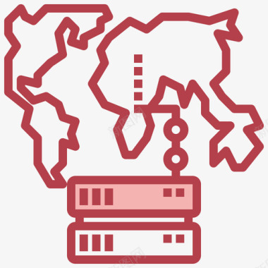 全球服务器网络技术17红色图标
