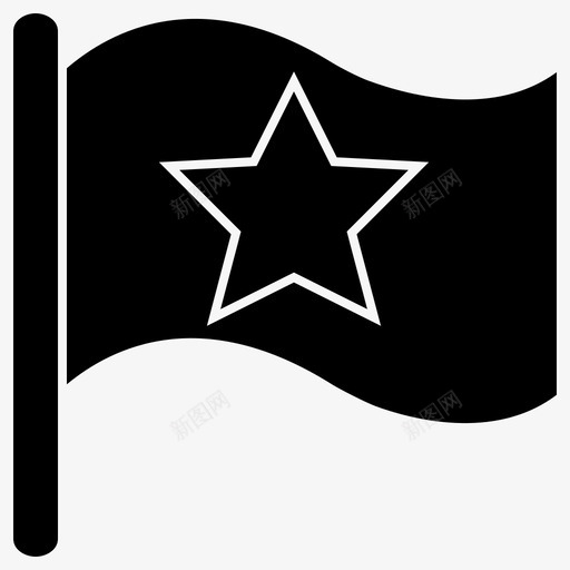 旗帜国家红色svg_新图网 https://ixintu.com 旗帜 奖励 国家 红色 星星 雕文