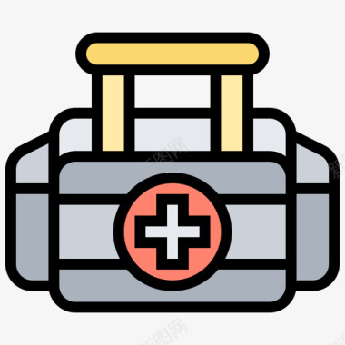 急救箱献血68线性颜色图标