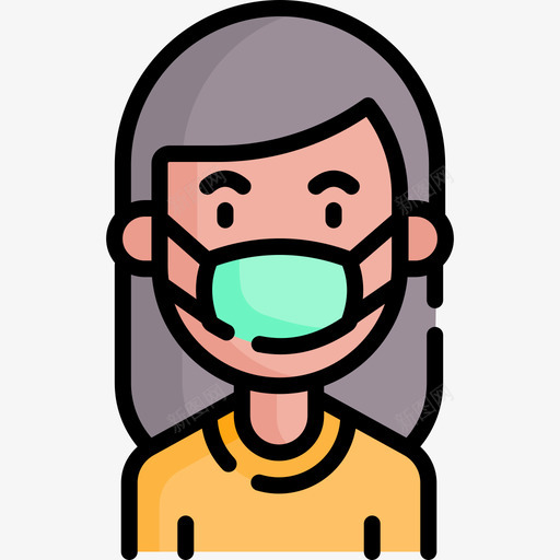医用口罩病毒传播13线性颜色svg_新图网 https://ixintu.com 医用 口罩 病毒 传播 线性 颜色