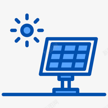 太阳能电池智能家居生活蓝色图标