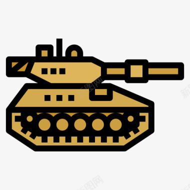坦克军用76线性颜色图标