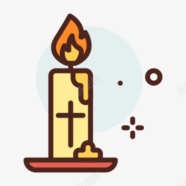 蜡烛复活节80线型颜色图标