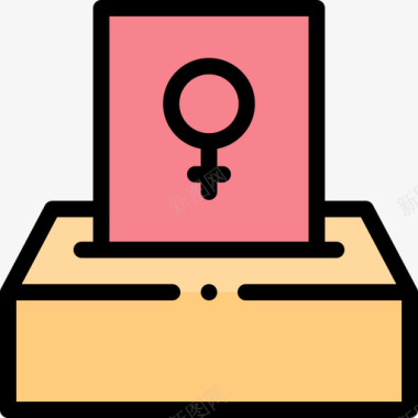 投票妇女节37线性颜色图标